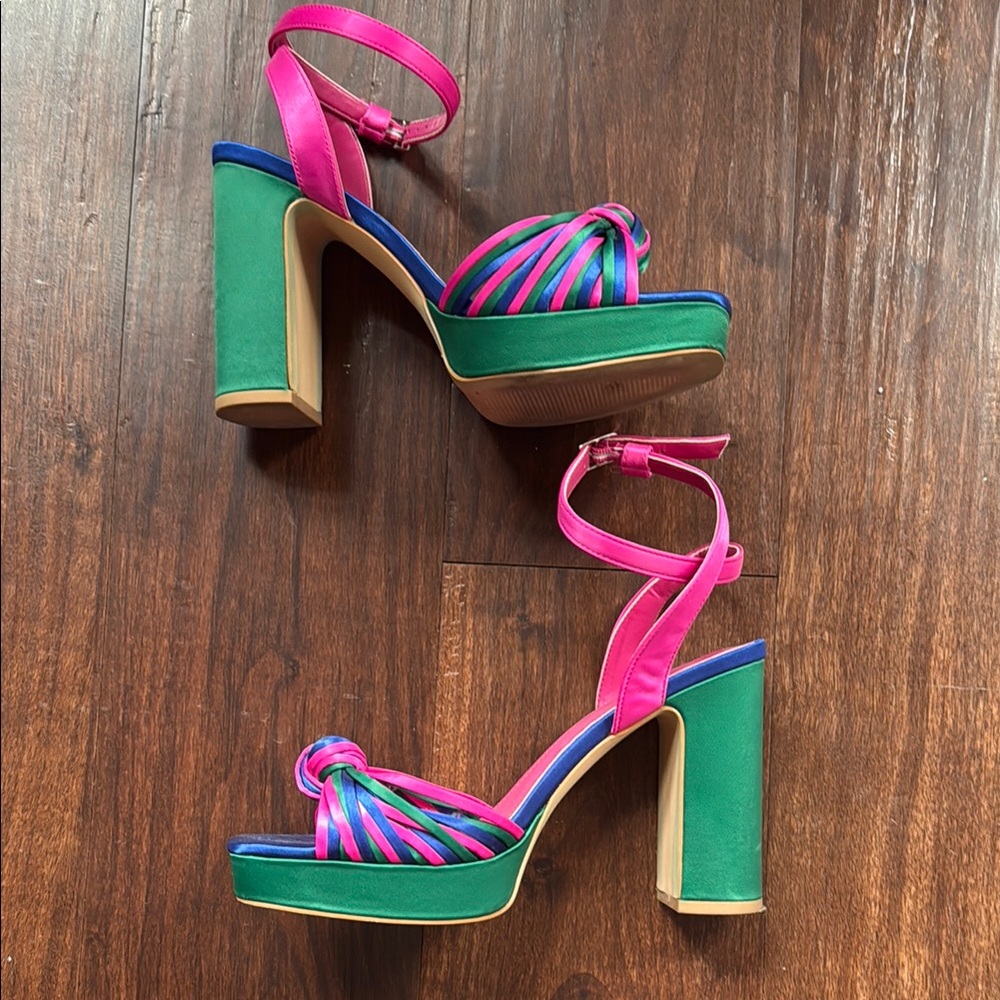 Colorful Strappy Platform Sandals